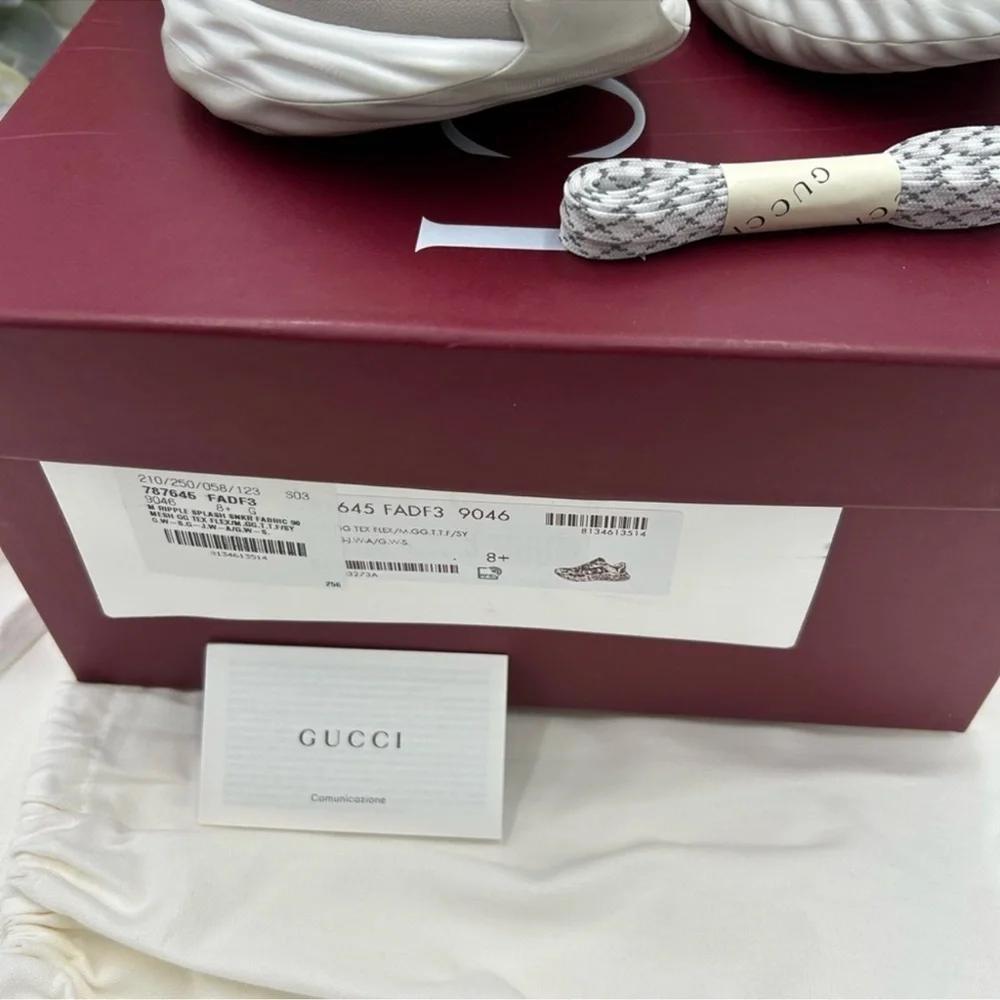Men’s Gucci ripple splash low top sneakers size 8.5 fits 9.5 US made in Italy
